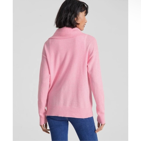 Charter Club Pink Half-Zip Turtleneck Sweater - Picture 2 of 7